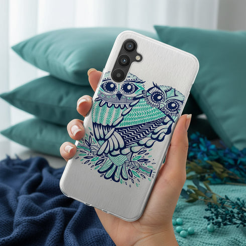 Hiboux Turquoises Coque silicone renforcée pour Samsung Galaxy A34 5G