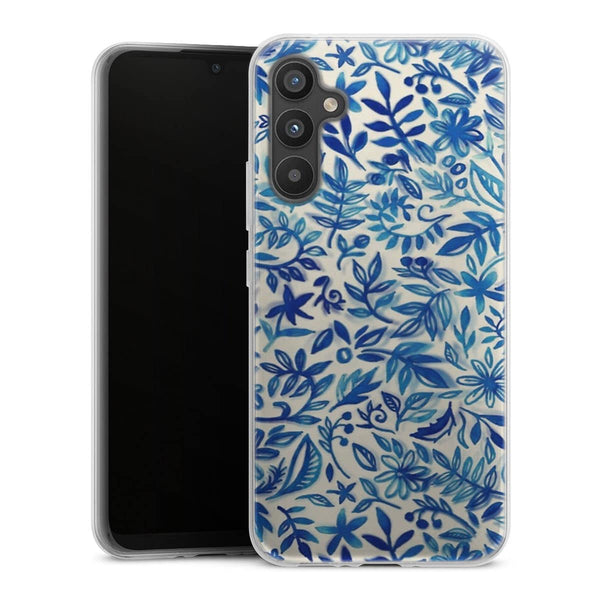 Coque Samsung Galaxy A34 5G Jardin flottant motif aquarelle en bleu