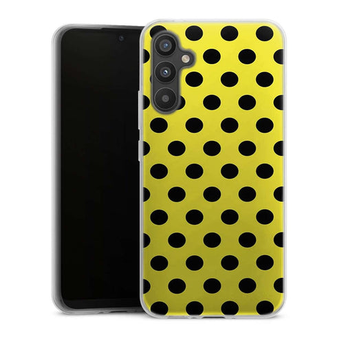 Coque pour Samsung A34 5G Jaune à Pois Noirs