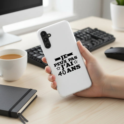 Coque téléphone antichocs Samsung A34 5G Je peux pas j'ai 40 ans
