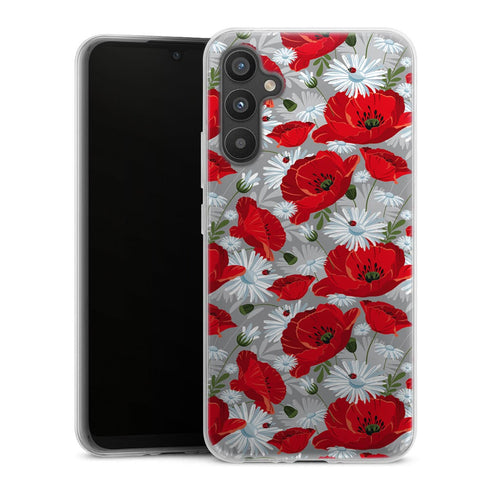 Coque Samsung Galaxy A34 5G Motif de fleur rouge