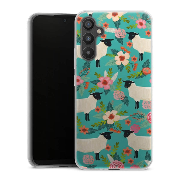 Coque Samsung Galaxy A34 5G Motif Floral de sanctuaire de ferme de moutons