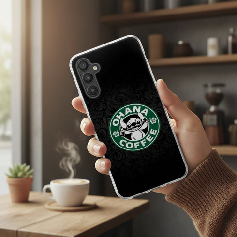 Coque funny Tel A34 5G Ohana Coffee, personnage Disney Stich, original