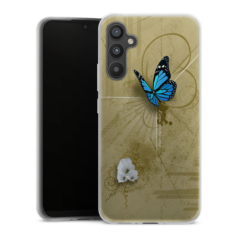 Coque Samsung Galaxy A34 5G Papillon Bleu