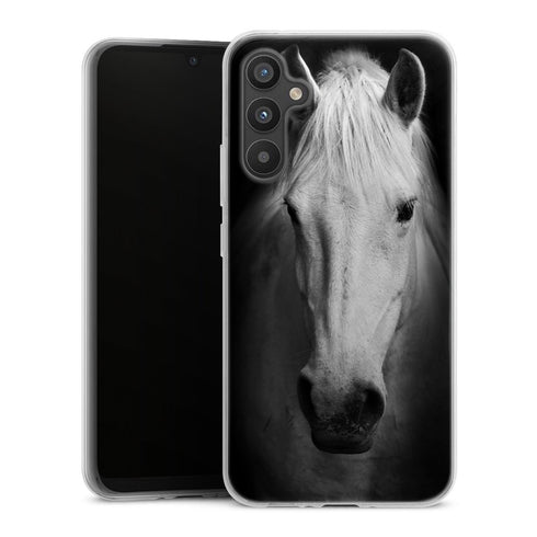 Coque Samsung Galaxy A34 5G Tete de Cheval Noir et Blanc