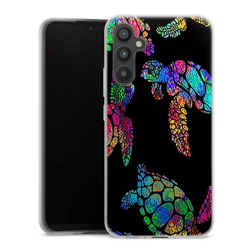 Coque Samsung Galaxy A34 5G Tortue de mer avec des fleurs