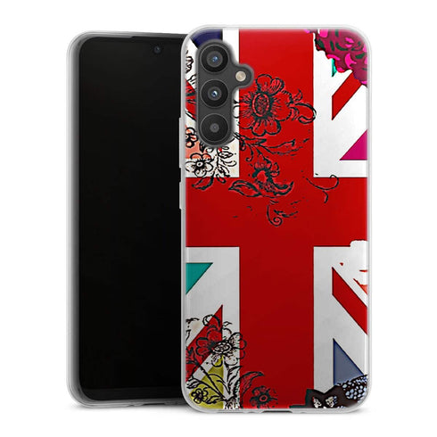 Coque pour Samsung Galaxy A34 5G Union Jack Flowers