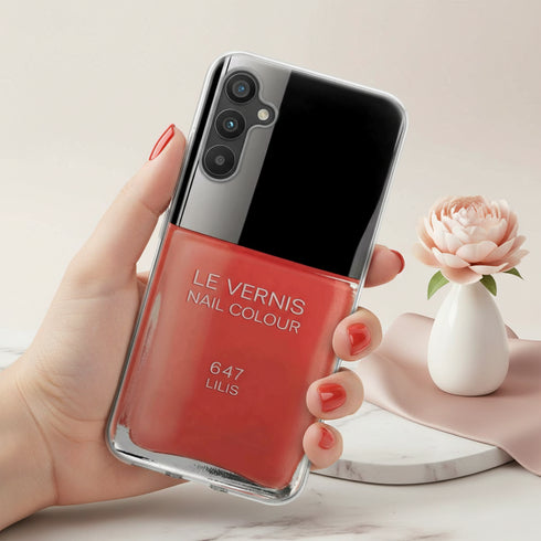 Coque pour Galaxy A34 5G personnalisée motif Vernis Ongles rouge, style aesthetic