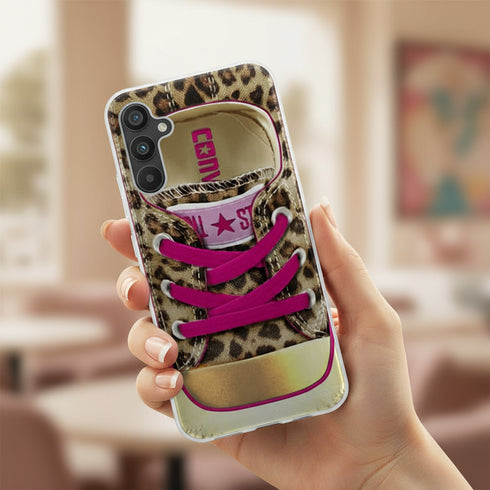 Coque silicone Samsung Galaxy a34 5g aesthetic All Star Leopard, motif girly, antichocs souple