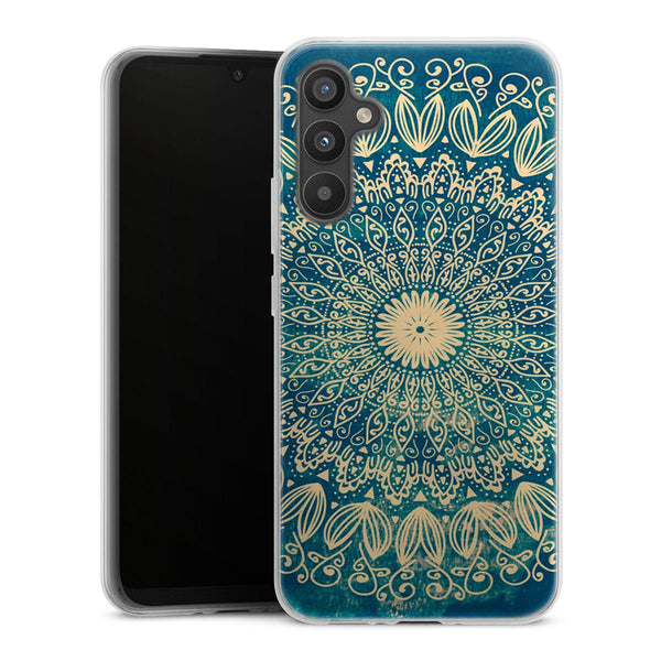 Coque pour Samsung A34 5G Blue organic boho mandala