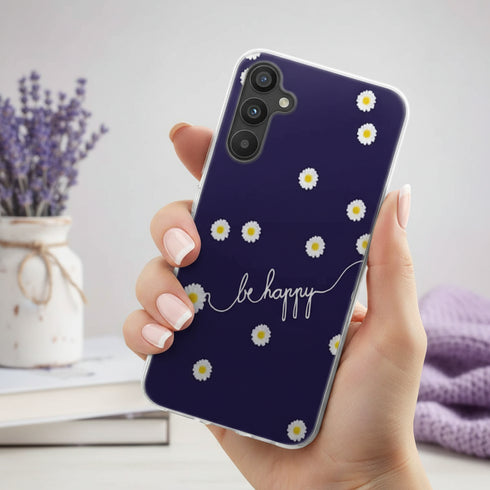Protection portable samsung a34 5g aesthetic à fleurs Happy Daisy