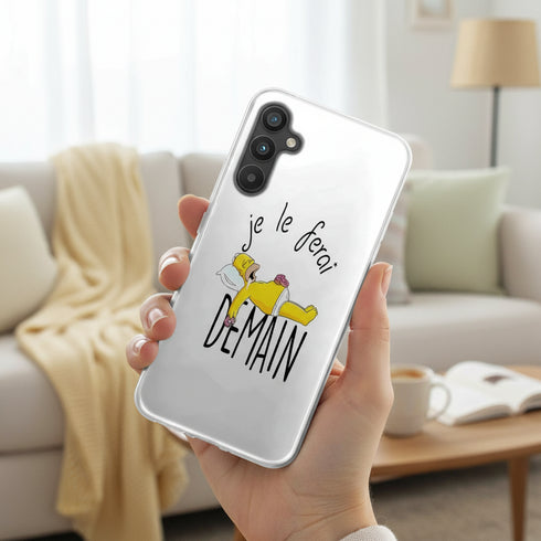 Coque portable Samsung A34 5G Je le Ferai demain Homer donuts
