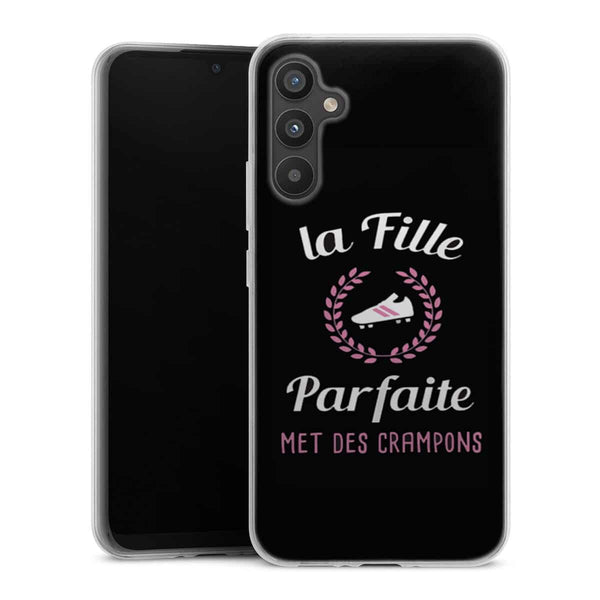 Coque Samsung Galaxy A34 5G La fille parfaite met des crampons footballeuse