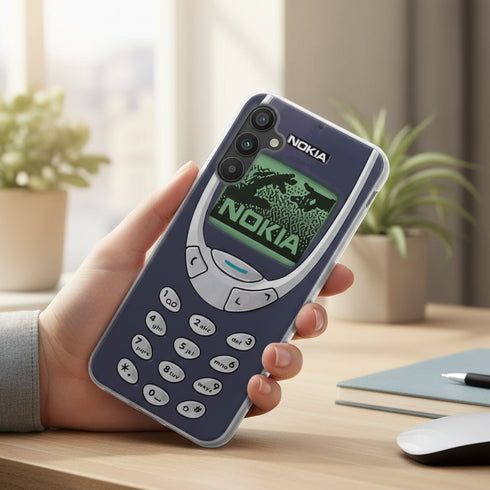 Coque silicone smartphone Samsung A34 5G motif personnalisé fun Nokia retro
