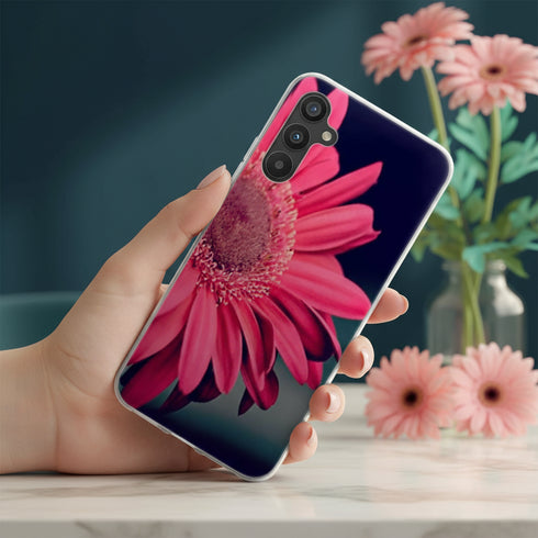 coque tel portable a34 en silicone motif à fleurs roses