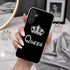 Coque renforcée Samsung A34 5G Queen, fun et originale, en silicone noir, bords transparents