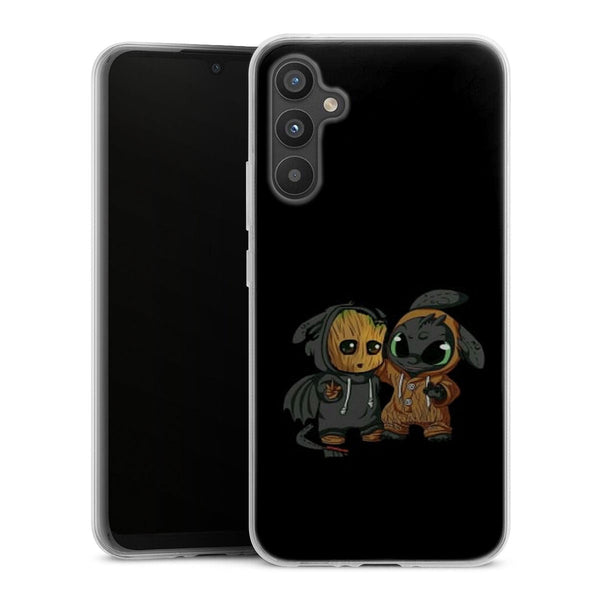 coque samsung A34 5G Stitch x dragon krokmou