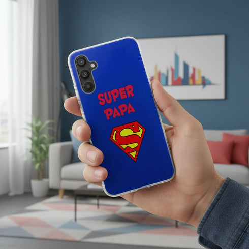 Coque A34 5G Samsung Galaxy Fun Super Papa, pour les fans des Super Héros , idée cadeau Anniversaire