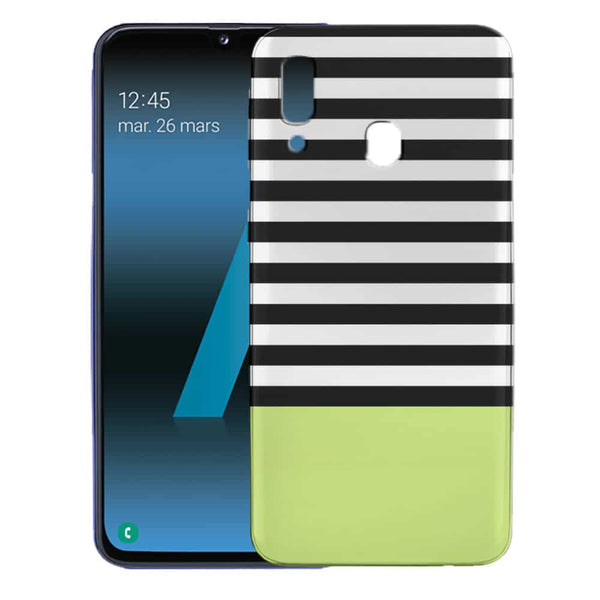 Fun, Rayures Citron Vert - Coque arriere Samsung A40