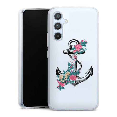 Coque Samsung Galaxy A54 5G ancre florale rose