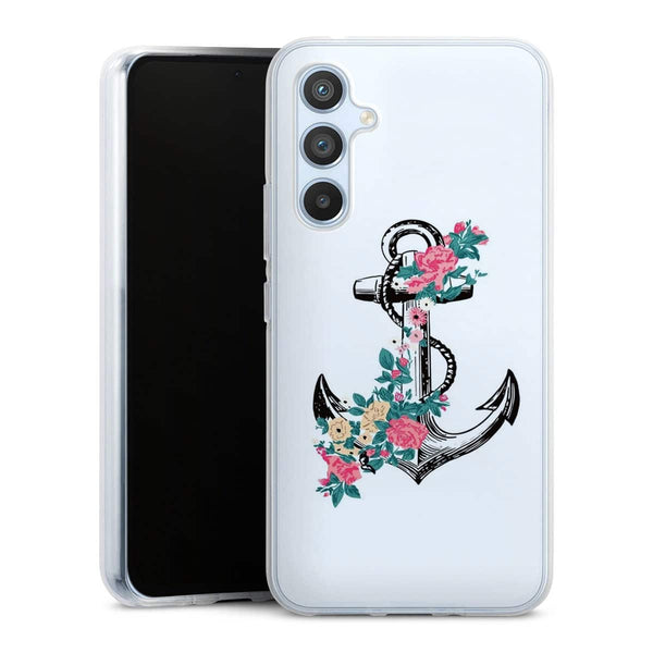 Coque Samsung Galaxy A54 5G ancre florale rose