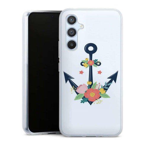 Coque Samsung Galaxy A54 5G ancre florale nautique fleurs mignonnes
