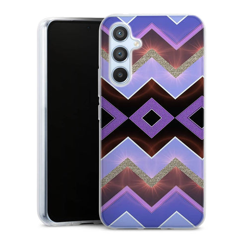 Coque pour Samsung A54 5G Chevrons Azteque Violet
