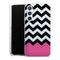 Coque pour Samsung A54 5G Chevrons Colorés Rose et Noir