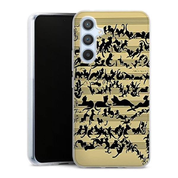Coque Samsung Galaxy A54 5G Clef musicale pour chat
