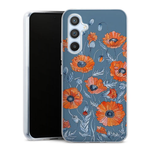 Coque Samsung Galaxy A54 5G Coquelicots floral botanical art