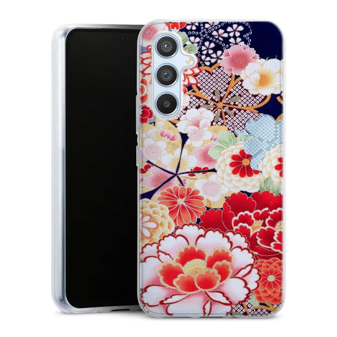 Coque Samsung Galaxy A54 5G fleurs japonais antiques