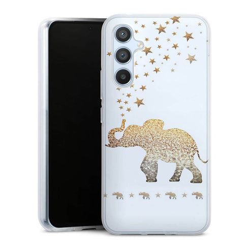 Coque Samsung Galaxy A54 5G Gatsby gold glitter elephant