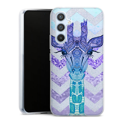 Coque Samsung Galaxy A54 5G Glitter Girafe Bleu