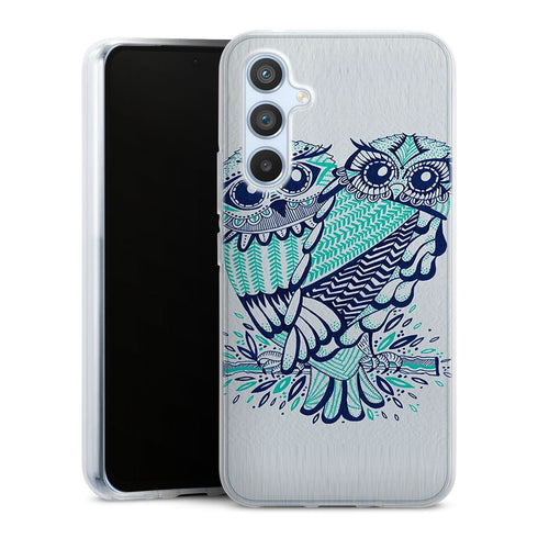 Coque Samsung Galaxy A54 5G Hiboux Turquoises