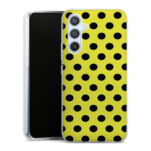 Coque pour Samsung A54 5G Jaune à Pois Noirs
