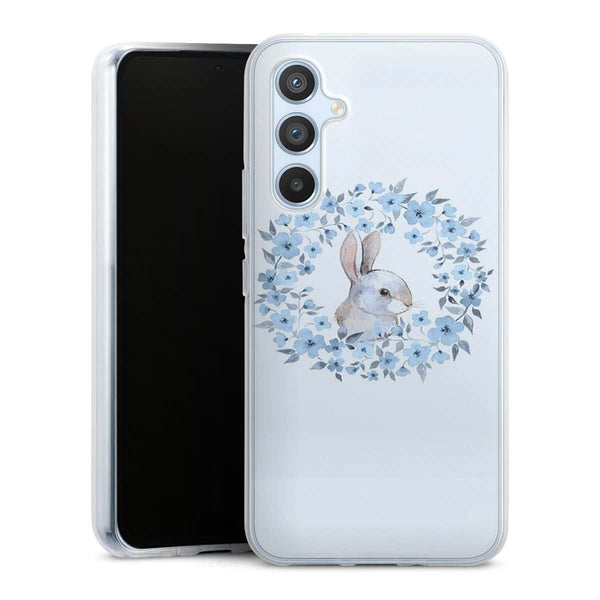 Coque Samsung Galaxy A54 5G Lapin Fleur Bleue
