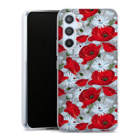 Coque Samsung Galaxy A54 5G Motif de fleur rouge