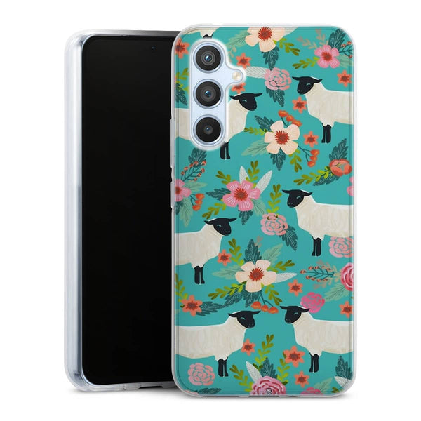 Coque Samsung Galaxy A54 5G Motif Floral de sanctuaire de ferme de moutons