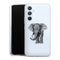 Coque Samsung Galaxy A54 5G Noir dessin Blanc Elephant