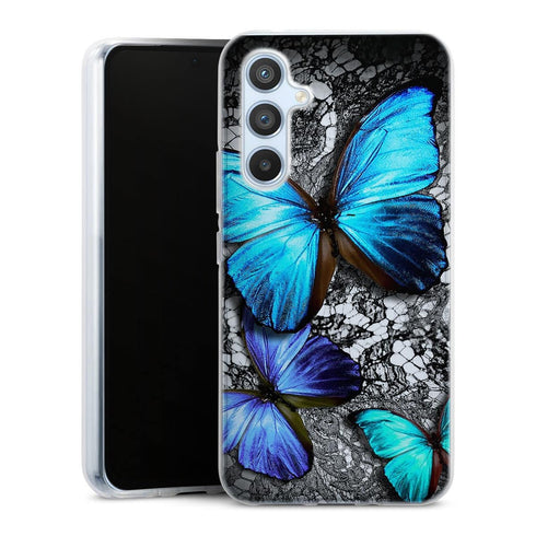 Coque Samsung Galaxy A54 5G Papillon Turquoise