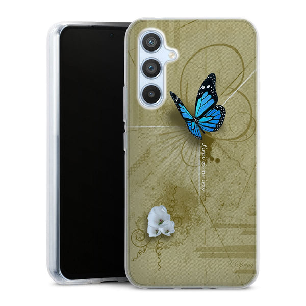 Coque Samsung Galaxy A54 5G Papillon Bleu
