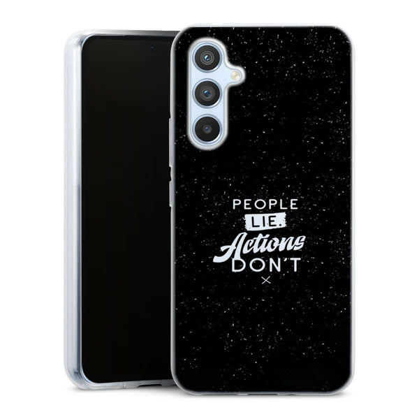 Coque pour Samsung A54 5G People Lie Action Don't, motif aesthetic texte citation