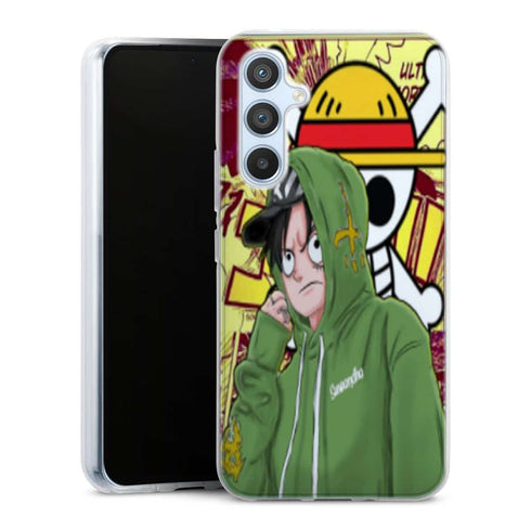 Coque Samsung Galaxy A54 5G Singe Dluffy, motif One Piece, protection silicone souple.