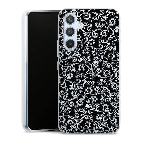 Coque Samsung A54 5G romantique aesthetic Black and white swirls