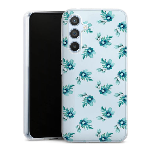 Coque Samsung Galaxy A54 5G Blue Flowers