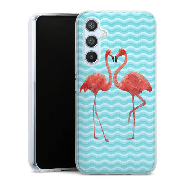 Coque pour Samsung A54 5G Flamingo love