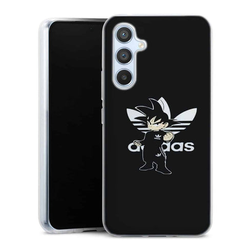 Coque Samsung Galaxy A54 5G Goku Bad guy Adidas Jogging, style Manga de couleur noire et blanche