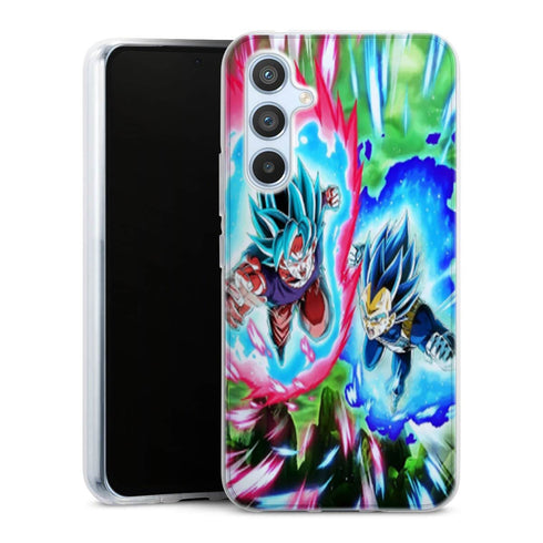 Coque Samsung Galaxy A54 5G Goku Blue Kaioken, etui silicone souple Manga coloré