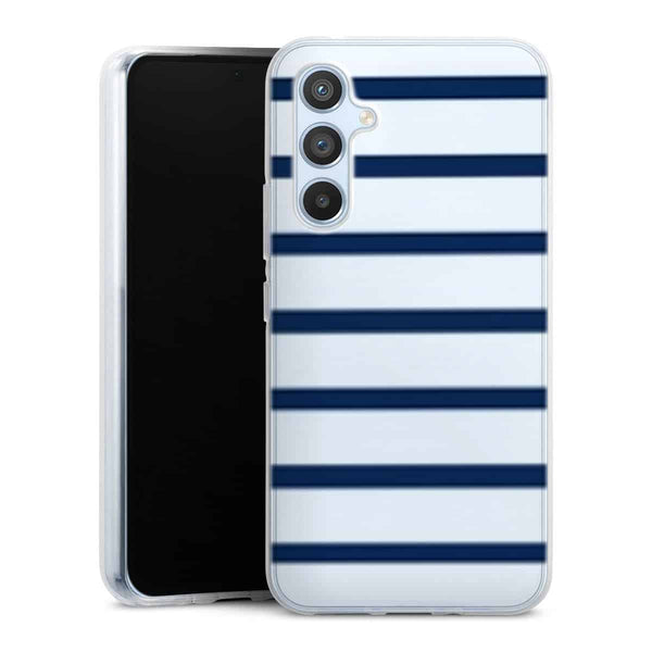Coque pour Samsung A54 5G Bandes Mariniere Noires Blanches, motif Traditionnelle Aesthetic