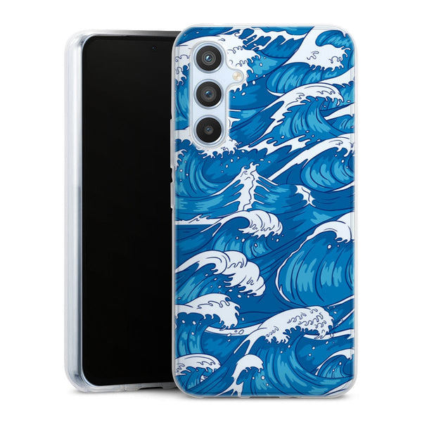 Coque Samsung Galaxy A54 5G Storm Waves Seamless Pattern Ocean